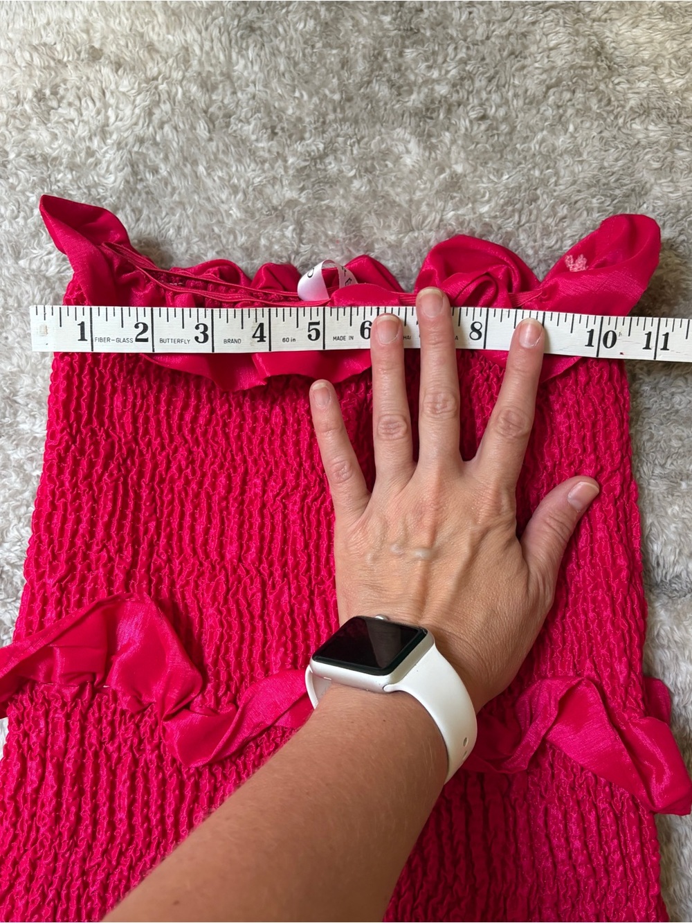 Fushia Ruffled Strapless Dress - Picture 9 of 13